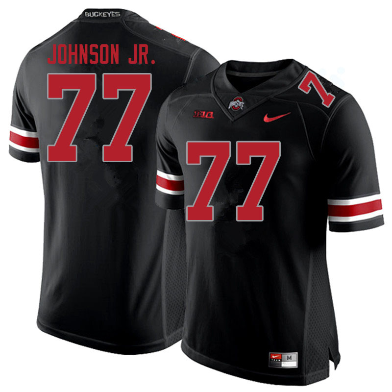 Men #77 Paris Johnson Jr. Ohio State Buckeyes College Football Jerseys Sale-Blackout